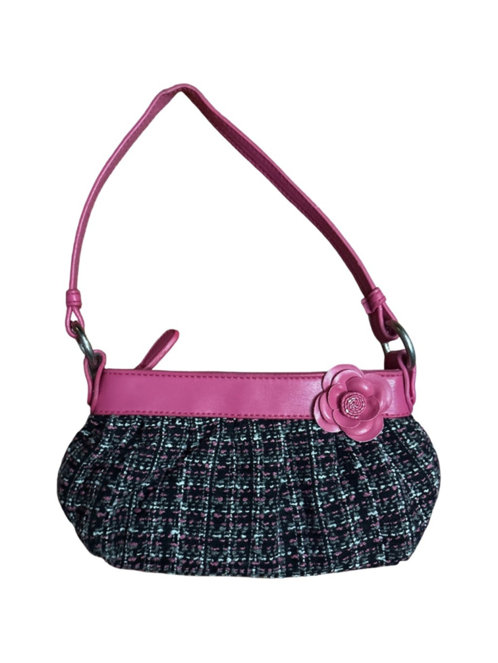 Chateau Pink and Black Tweed Women's Purse